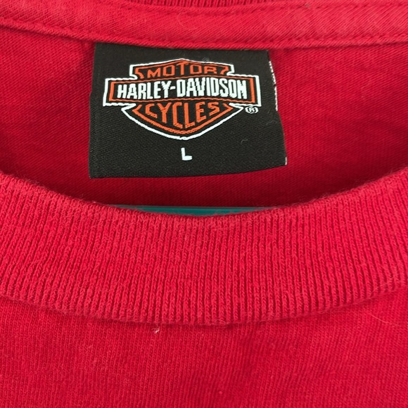 Vintage Harley Davidson Tee T-shirt Red 2004 Premont, Quebec Size Large - Picture 3 of 7